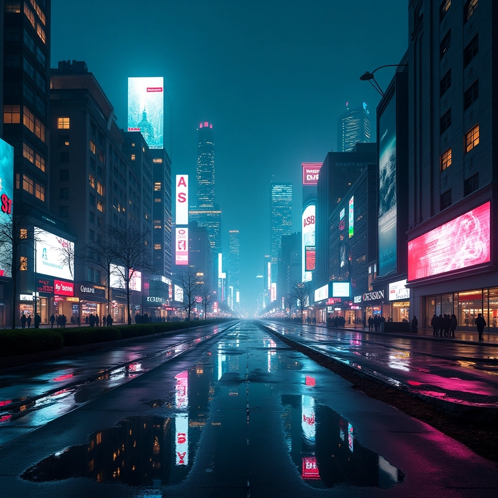 Glitched Neon Metropolis