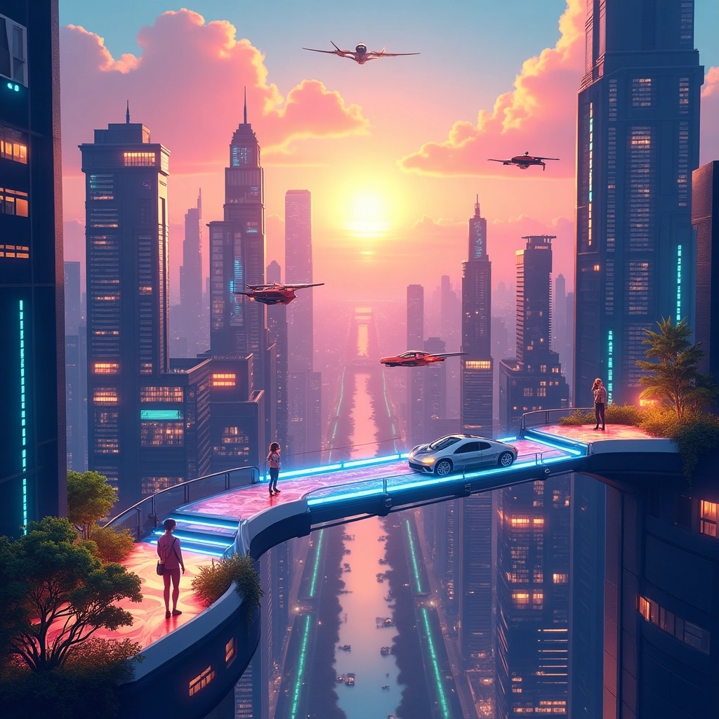 Isometric Futuristic Cityscape