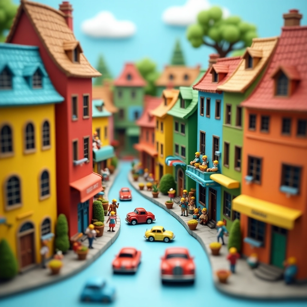 Whimsical Miniature Cityscape