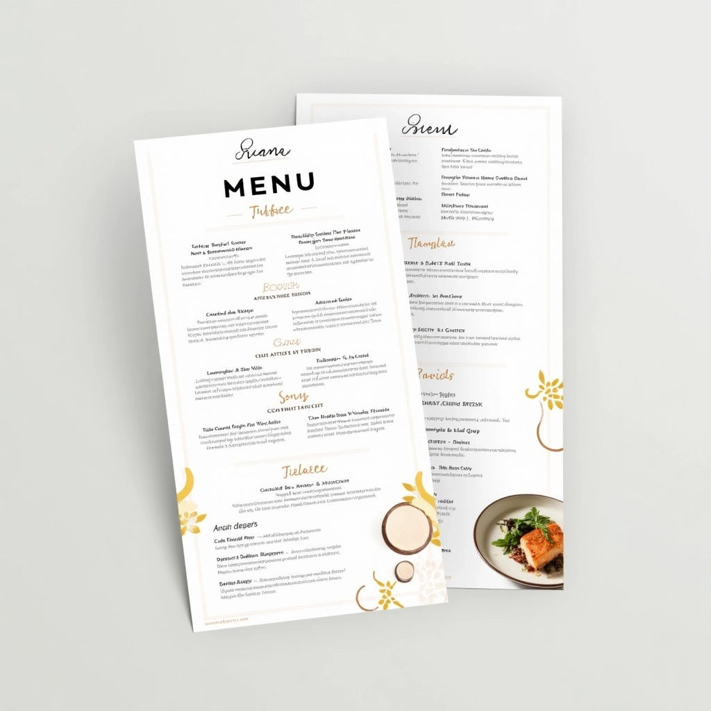 Modern Gourmet Restaurant Menu Design