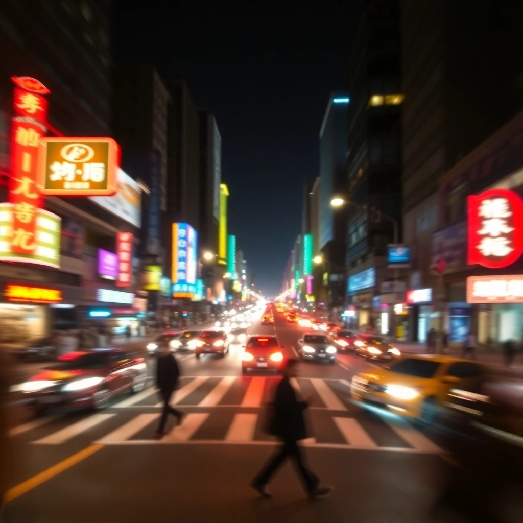 City Lights in Motion: Blurry Long Exposure