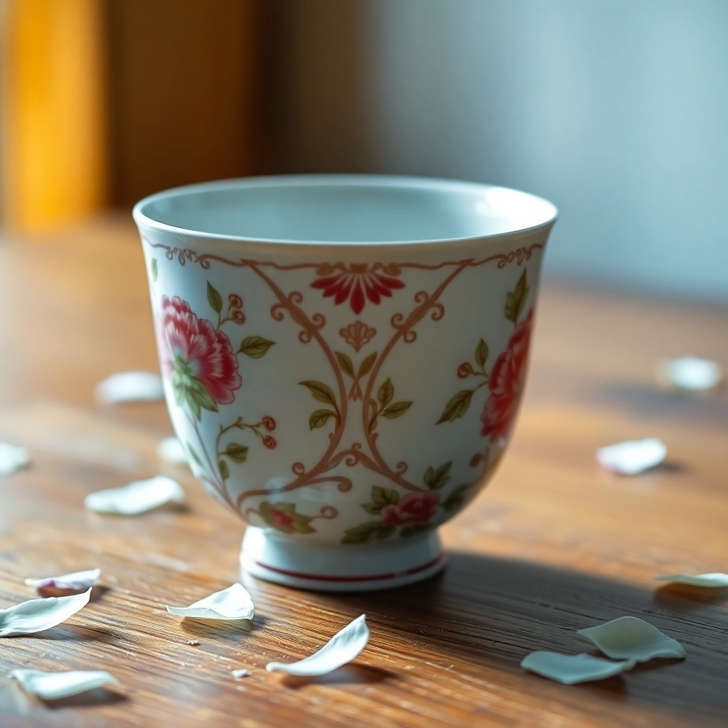 Porcelain Serenity: Delicate Teacup Still Life