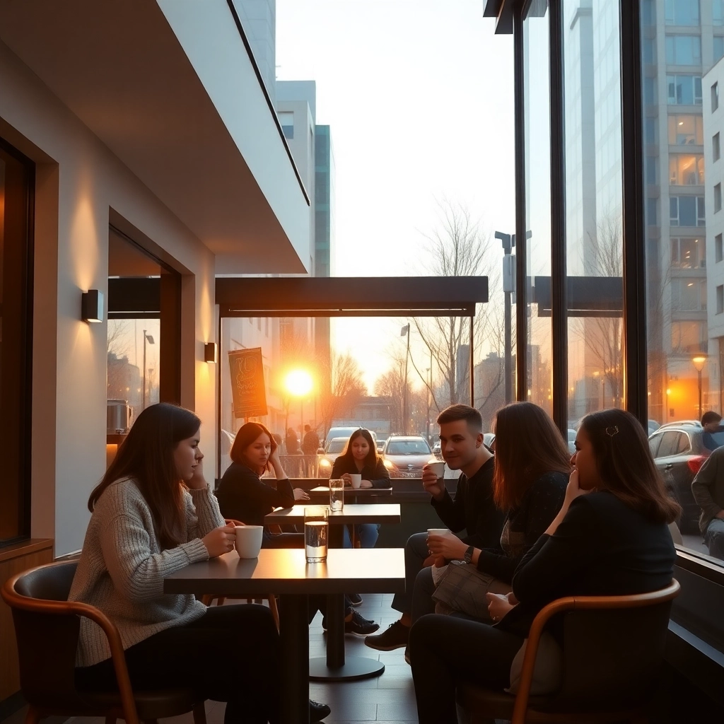 Trendy Mocha Sunrise Café