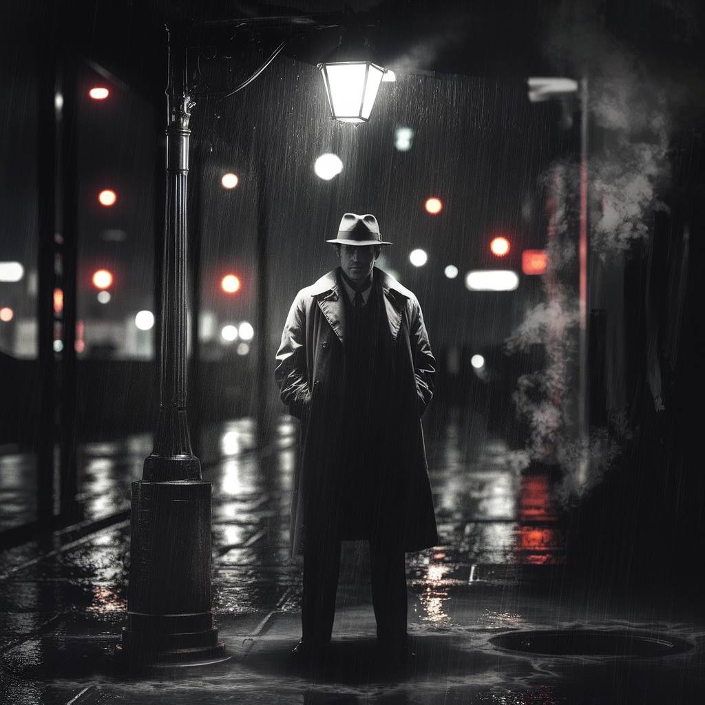 Noir Detective in the Rain