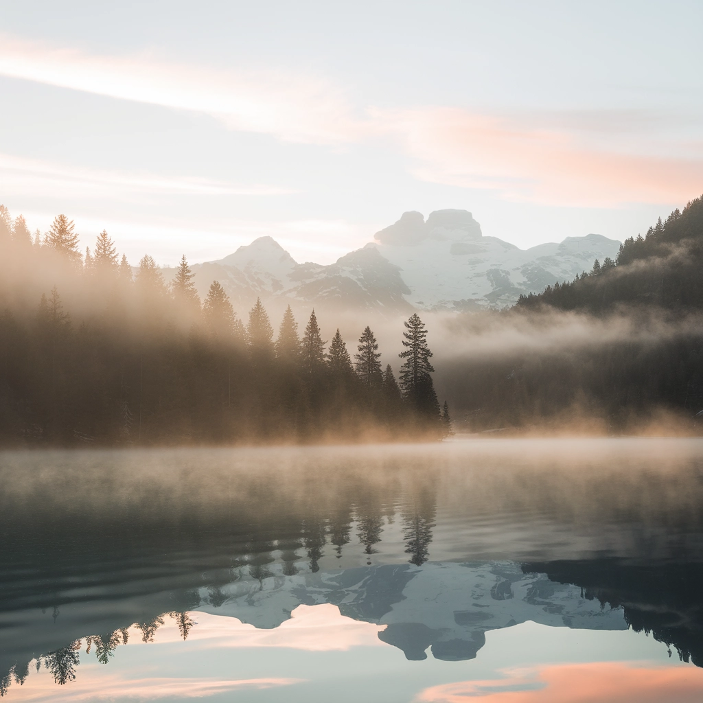 Serene Sunrise Lake Landscape