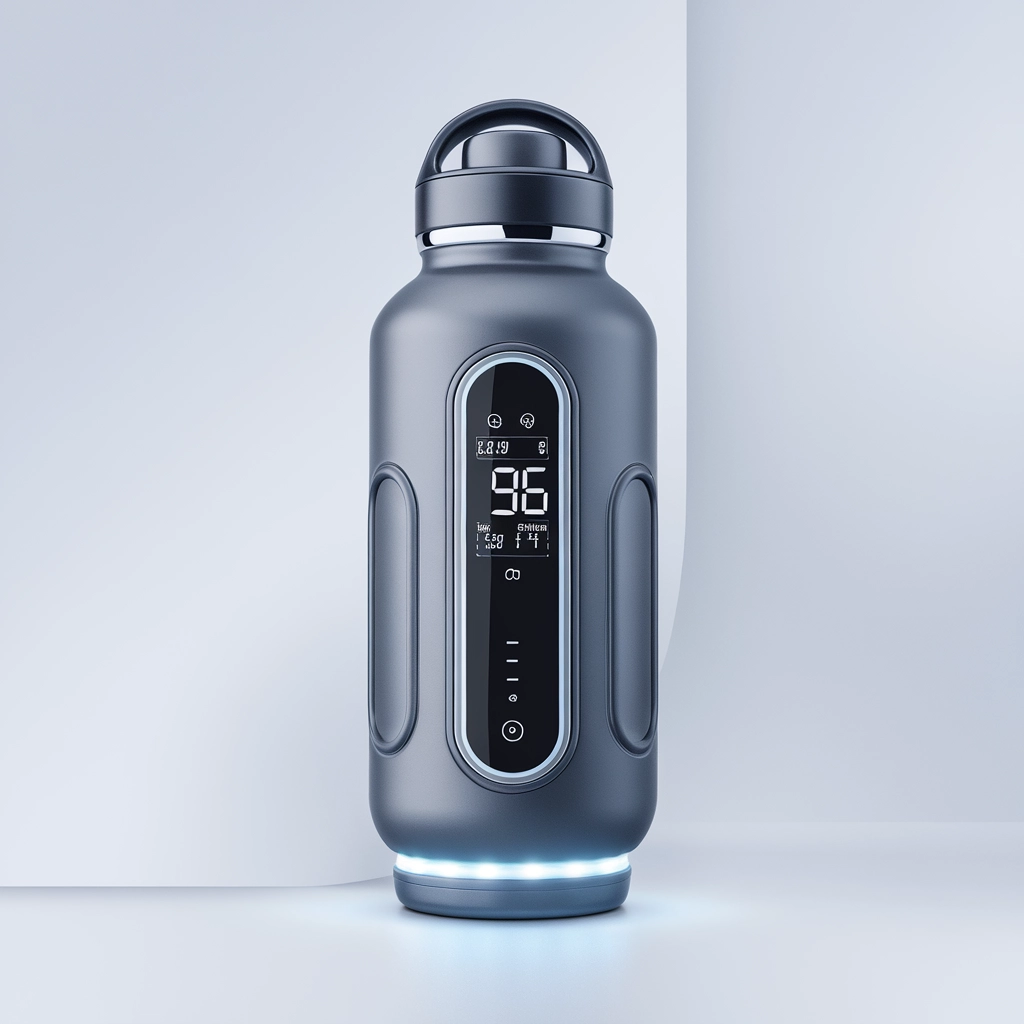 Futuristic Smart Water Bottle Product Shot