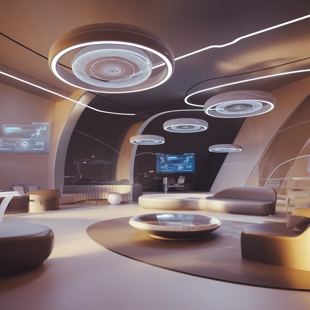 Futuristic Workspace in Sleek 3D Design