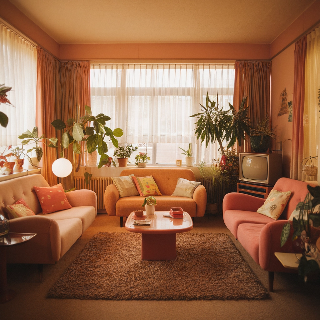 Soft Retro Living Room Nostalgia