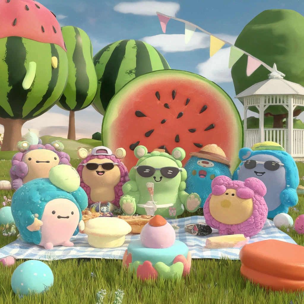 Extravaganza de picnic a creaturilor pufoase