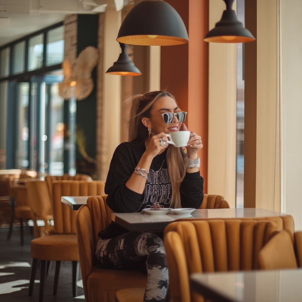 Trendy Mocha Café Moment