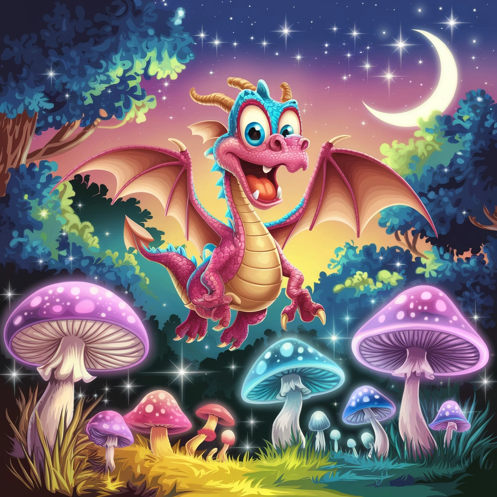 Dragon fantezist într-o pădure magică
