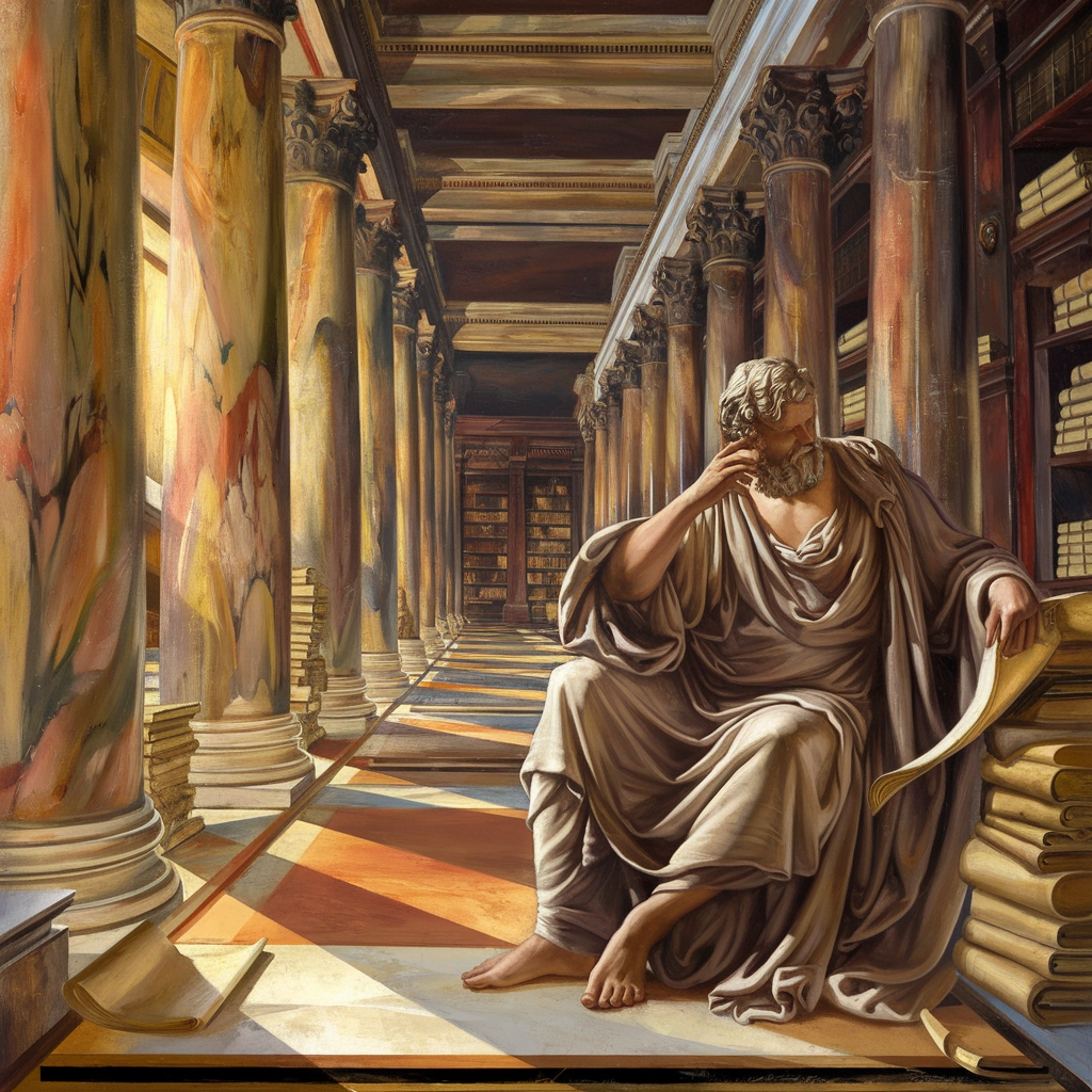Philosopher in a Neoclassical Library