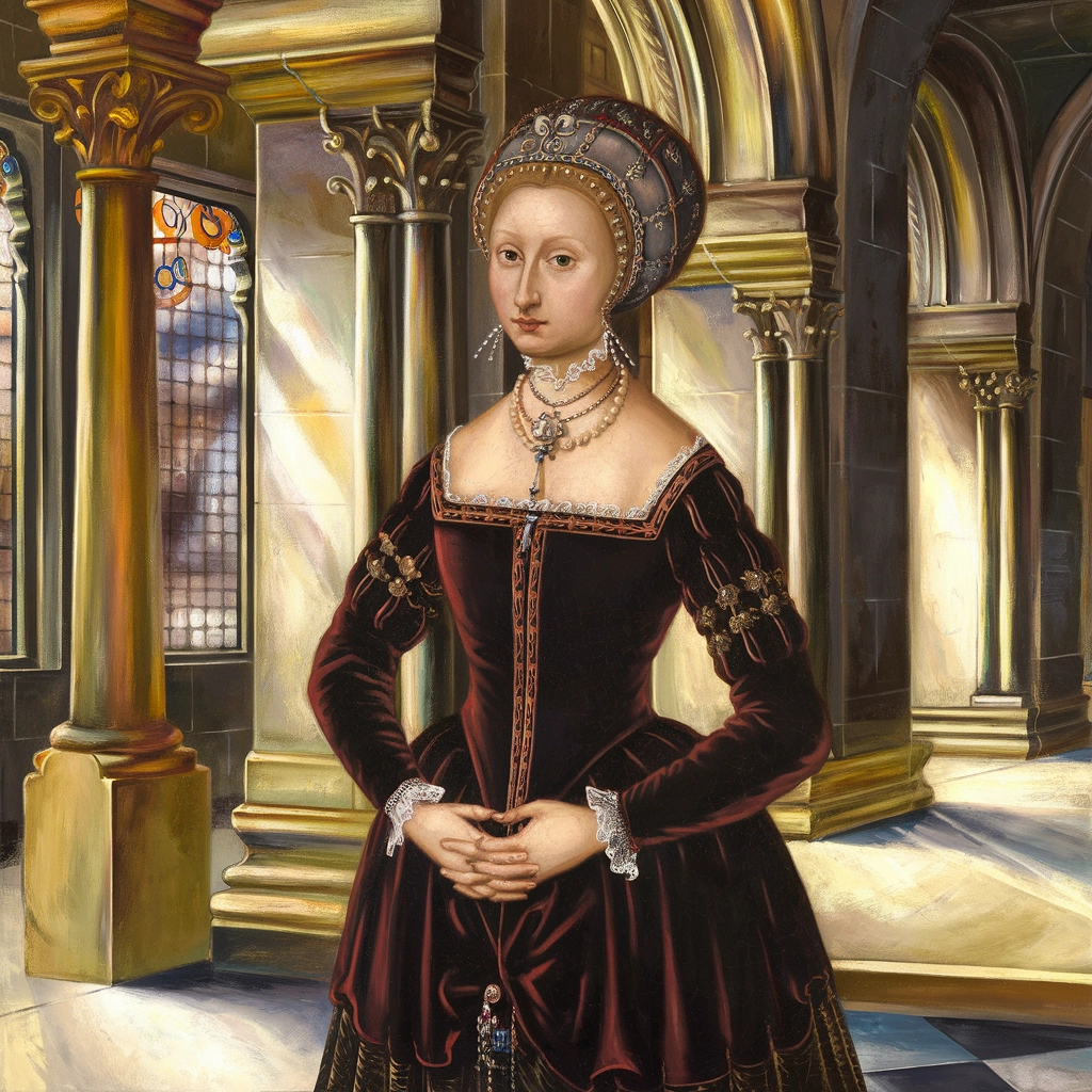 Renaissance Noblewoman in Sunlit Palace