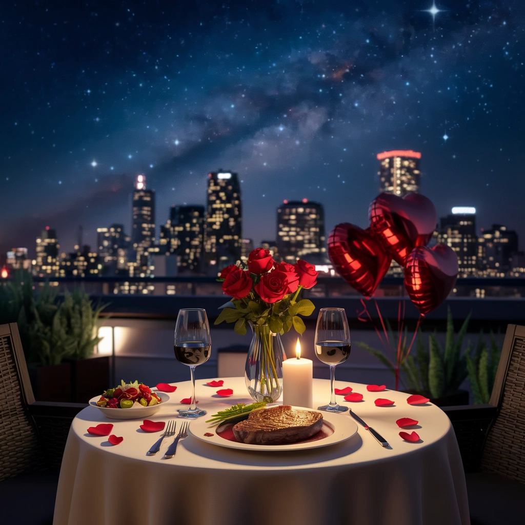 Starry Rooftop Valentine's Dinner