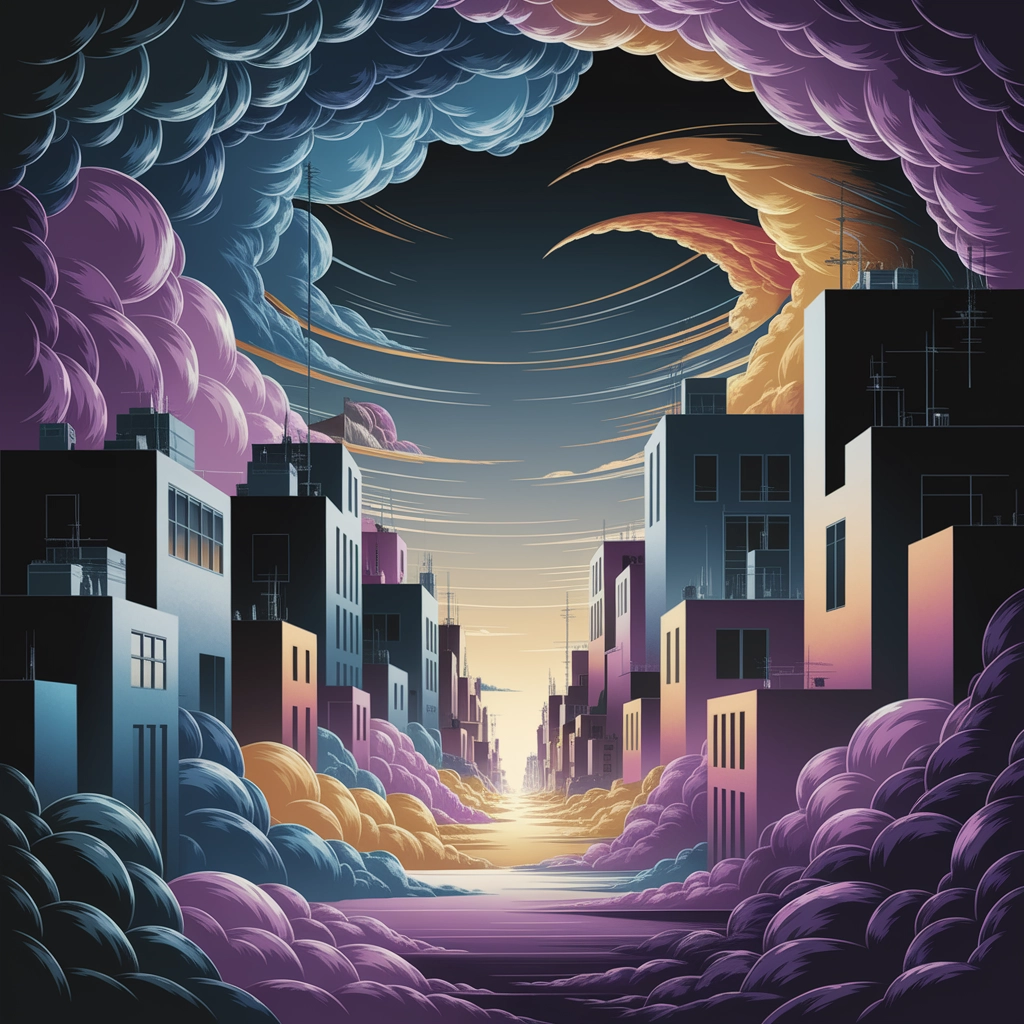 Surreal Abstract Film Cityscape
