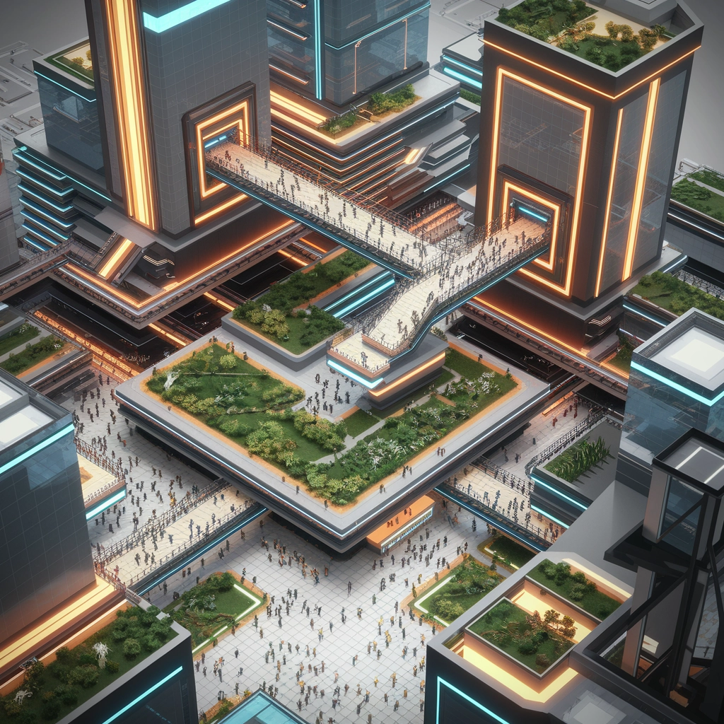 Futuristic Isometric Cityscape