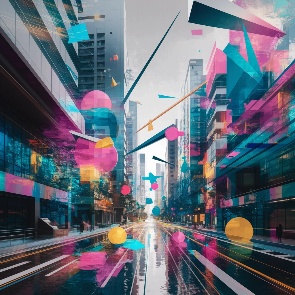 Surreal Overpainted Cityscape