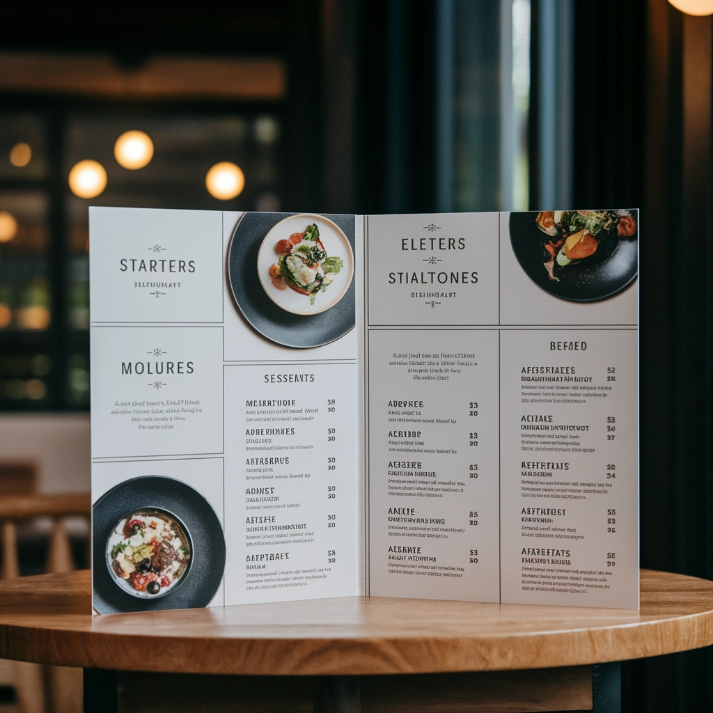 Chic Modern Restaurant Menu Display