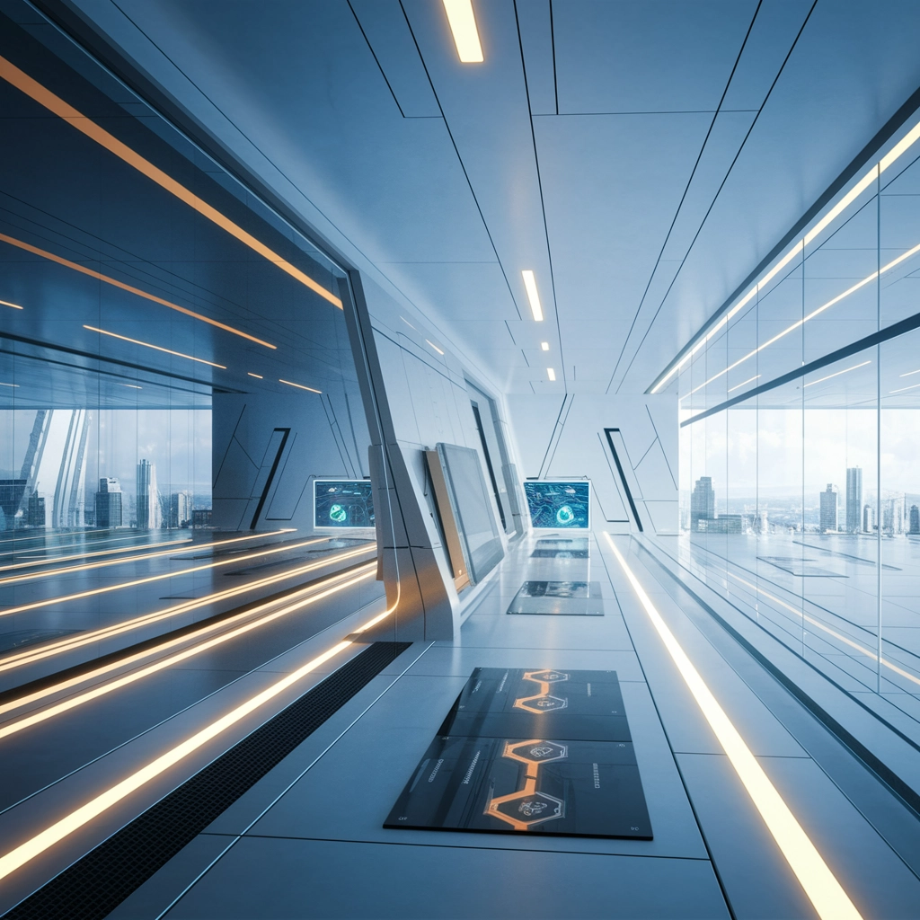 Futuristic 3D Workspace Design