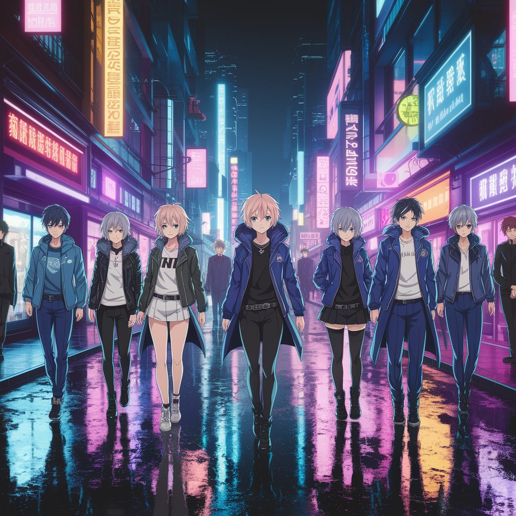 Neon Nights: Anime Cityscape