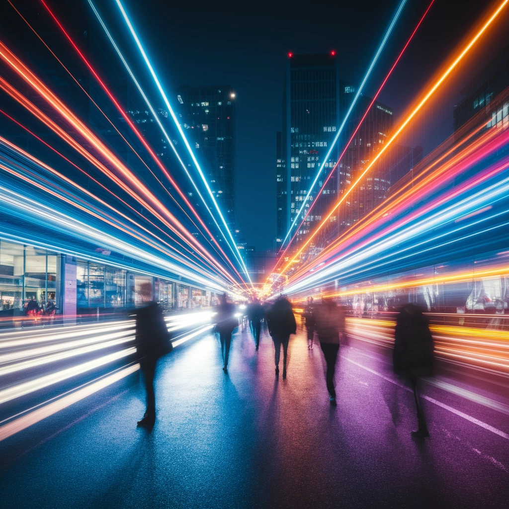 Blurry Long Exposure City Night