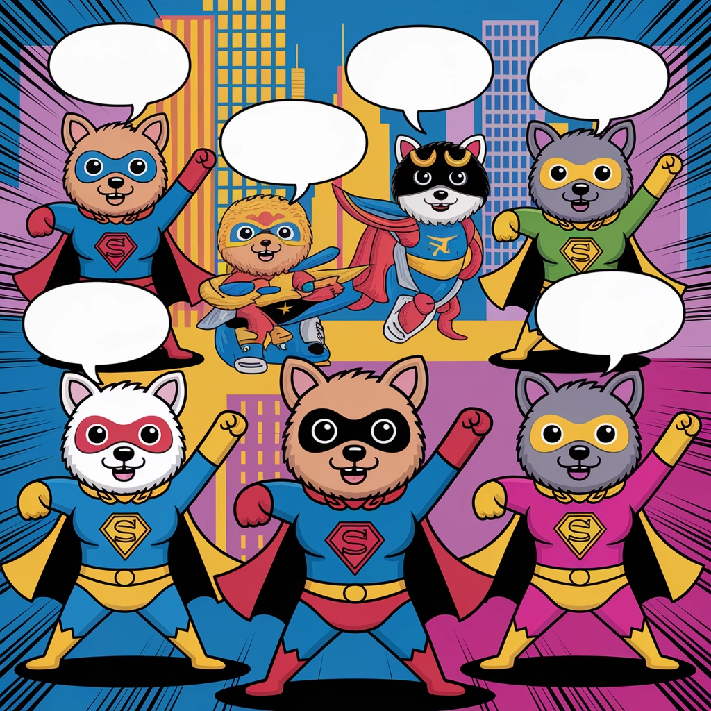 Animaux Super-héros Excentriques dans la Ville des Comics