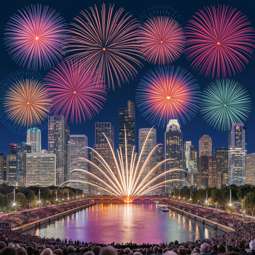 Fireworks Over the City Skyline