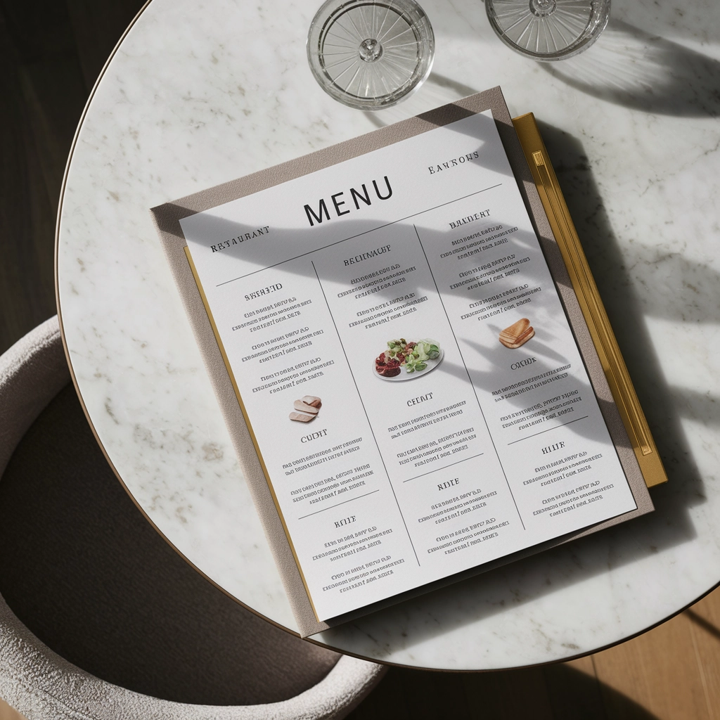 Elegant Marble Restaurant Menu