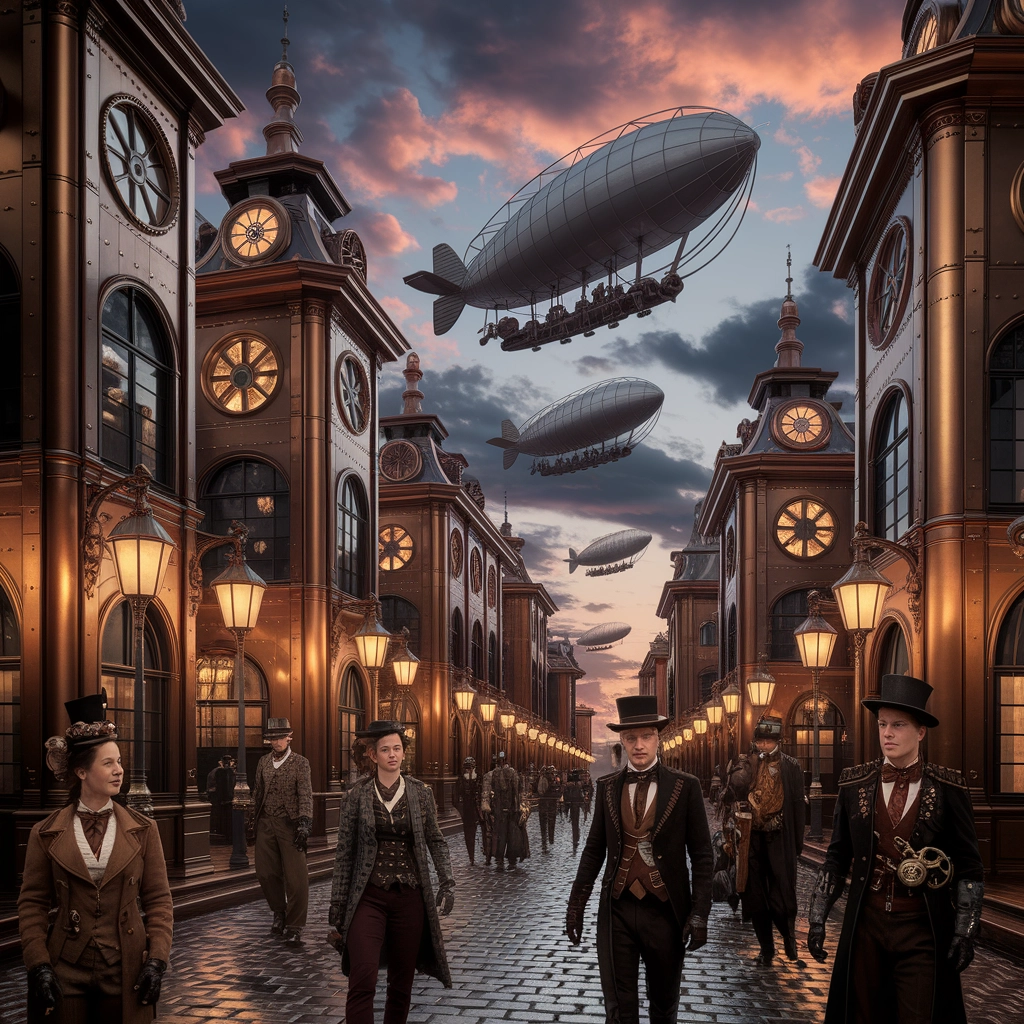 Steampunk City at Dusk