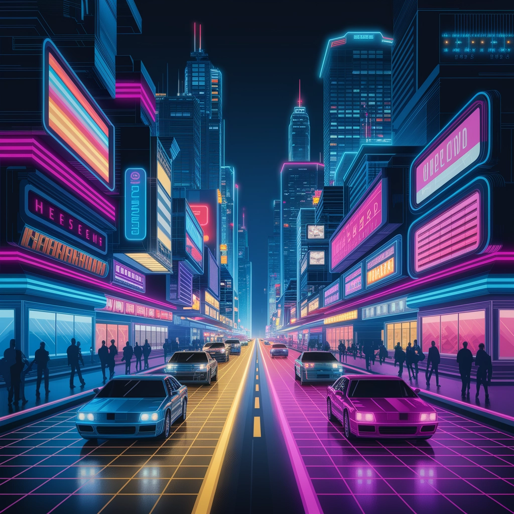 Neon Nights: Retro-Futuristic Arcade City