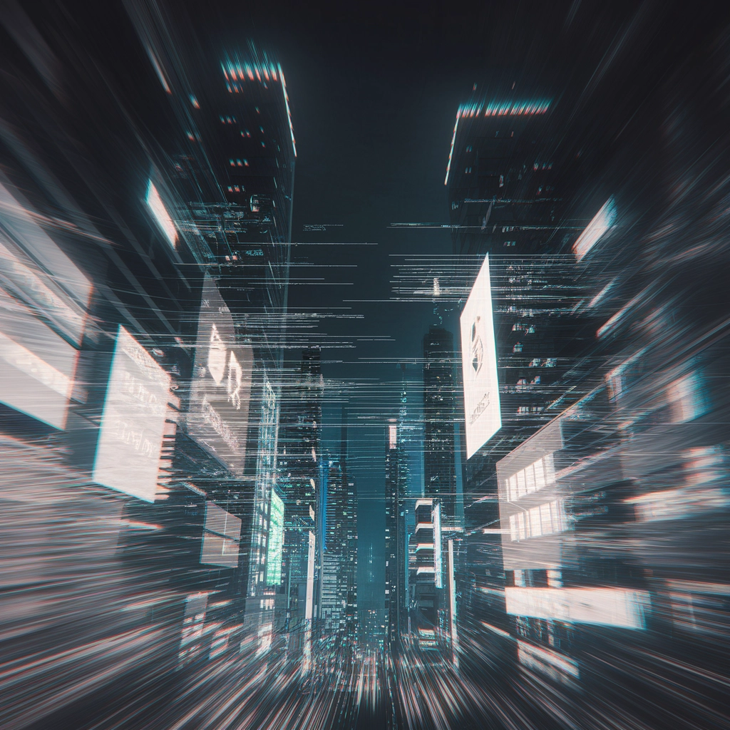 Glitched Neon Metropolis
