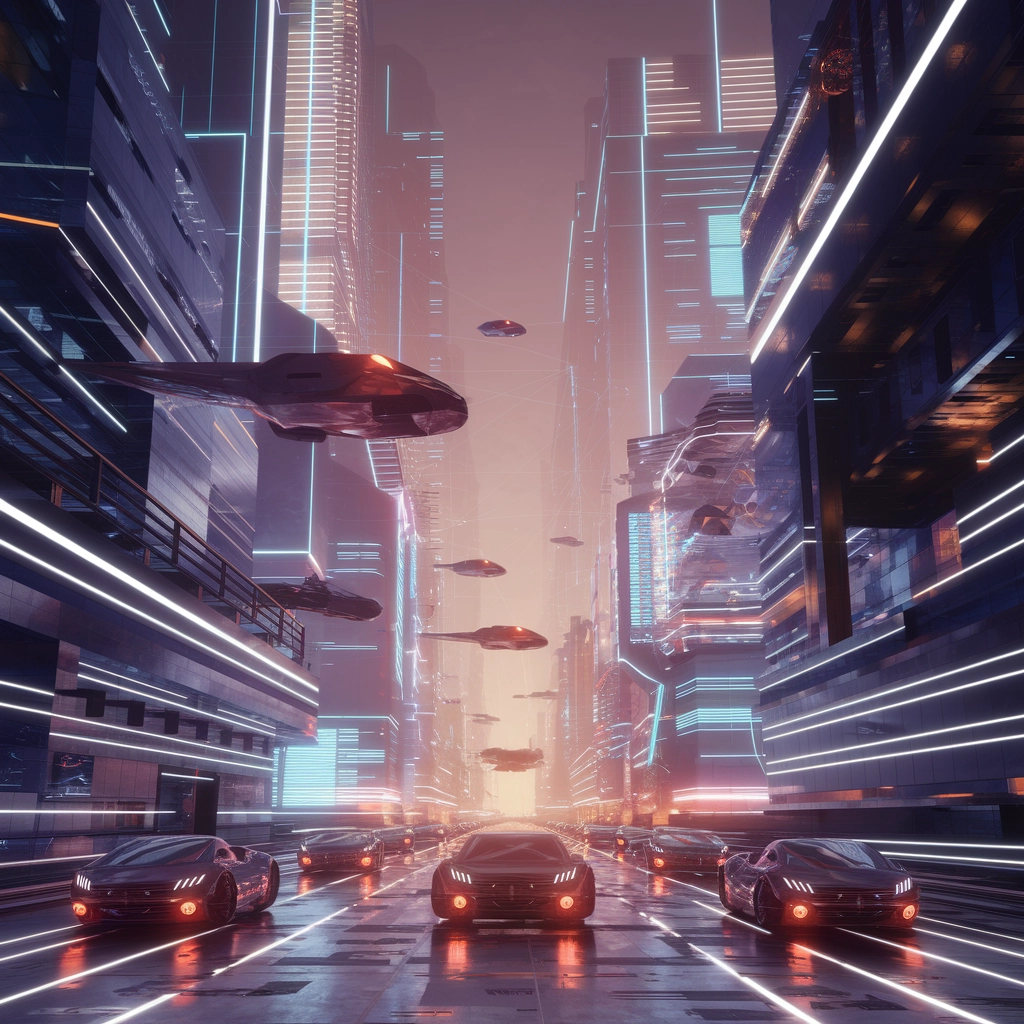 Neon Dusk: A Lucid Sci-Fi Cityscape