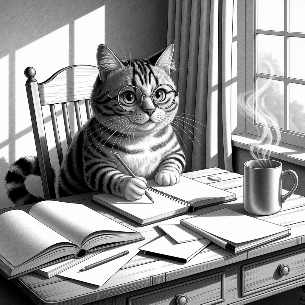 Pencil Sketch: The Artistic Cat