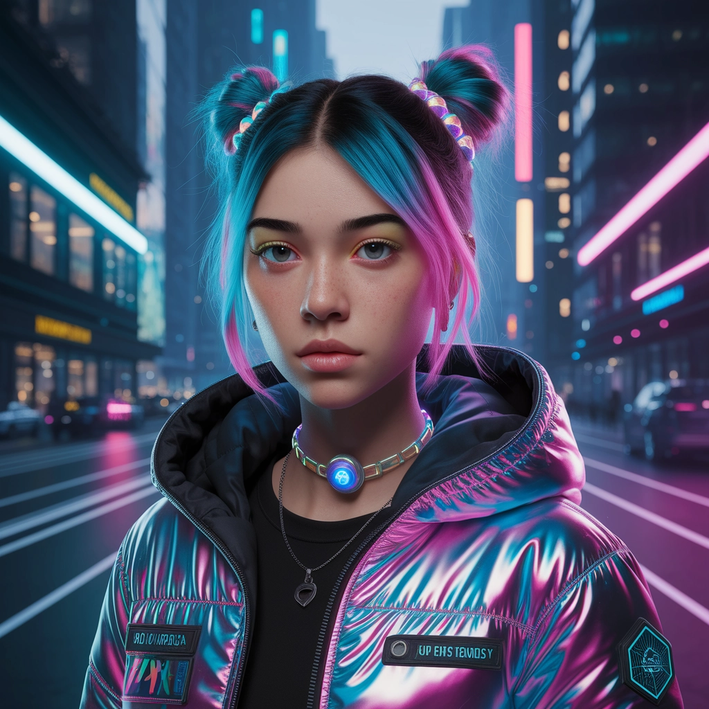 Futuristisches Neon-Porträt