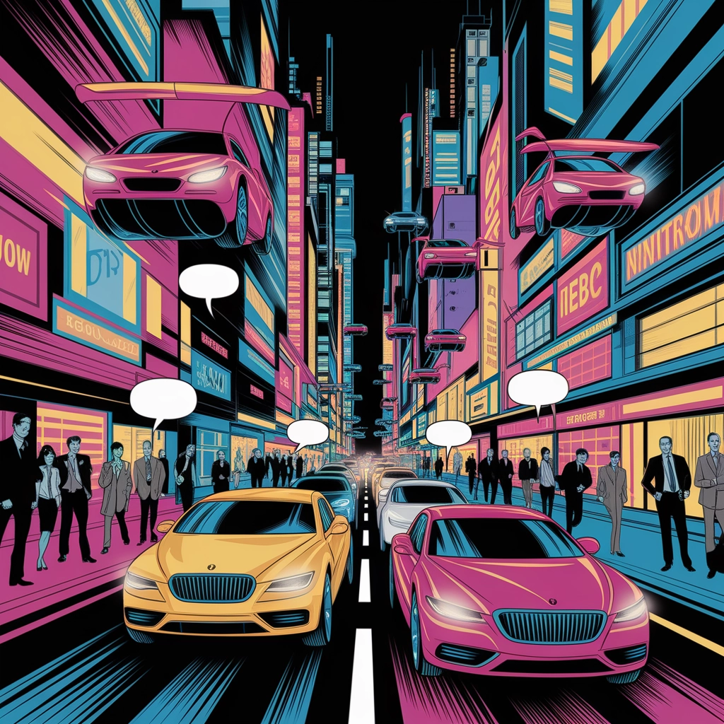 Futuristic Neon Cityscape Comic