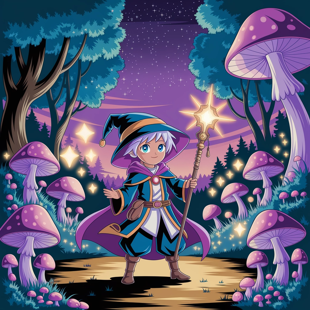 Enchanted Anime Forest Mage