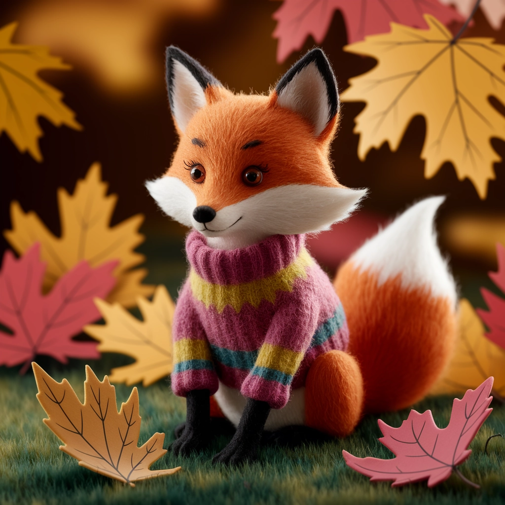 Felted Woodland Fox in Autumn