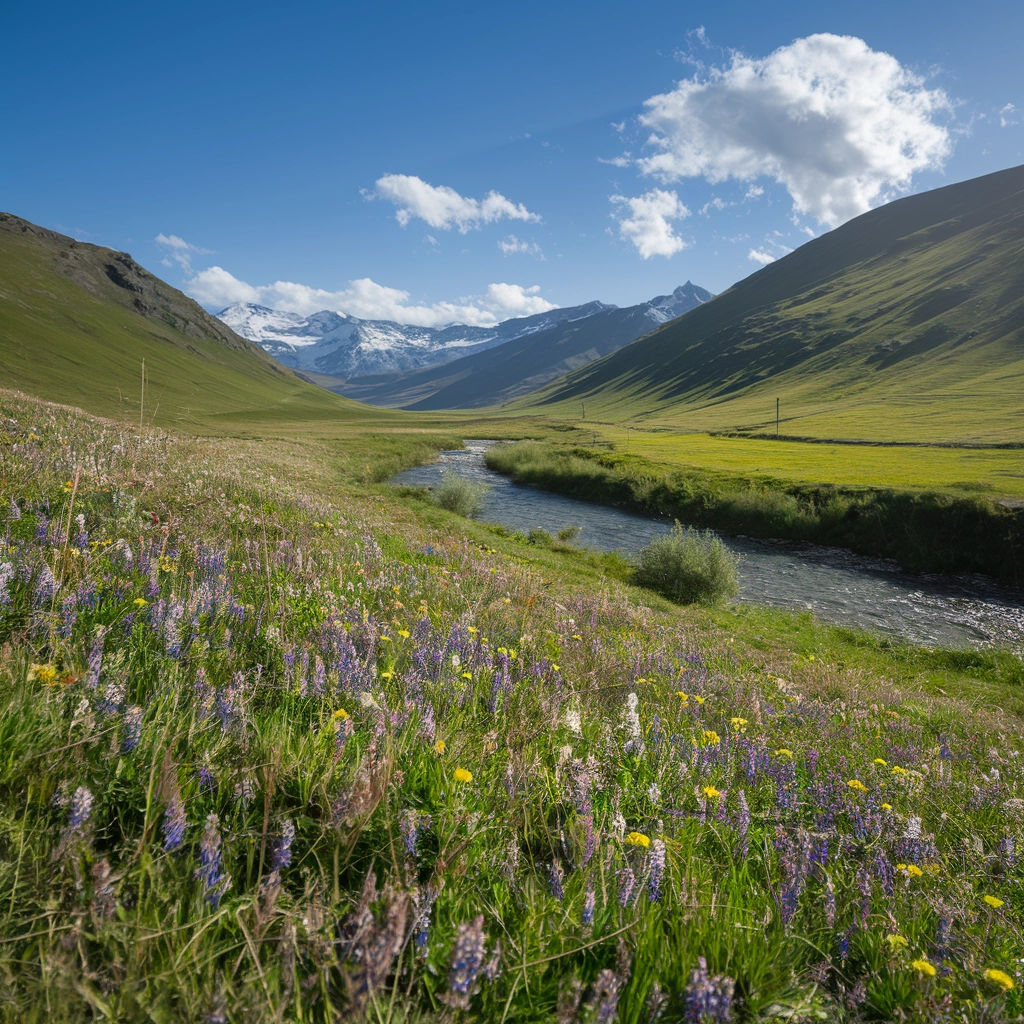 Springtime Serenity: Wildflower Meadow Landscape