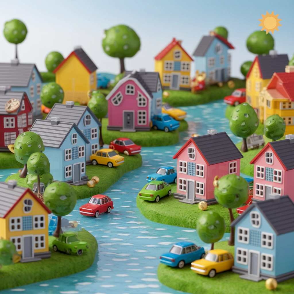 Whimsical Miniature Cityscape