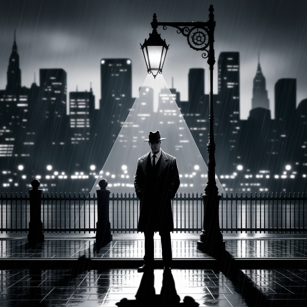 Noir Detective in the Rain