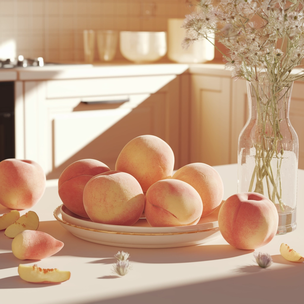 Sunlit Peach Still Life