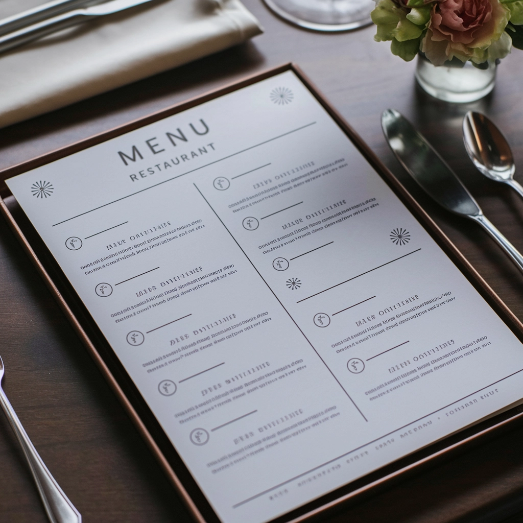 Elegant Modern Restaurant Menu Layout