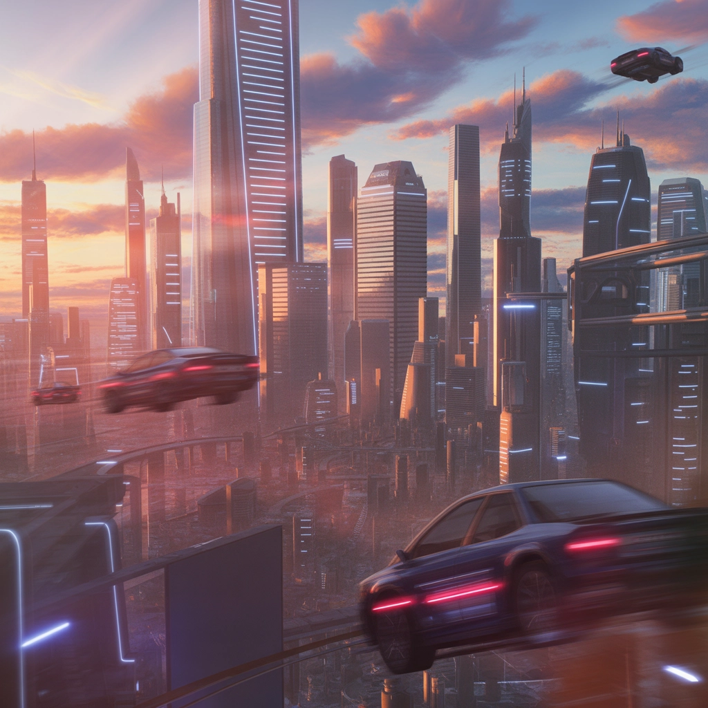 Neon Dreams: Futuristic Anime Cityscape