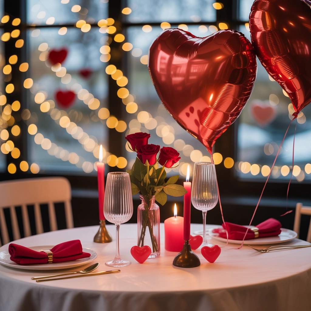 Valentine's Day Romantic Dinner Table