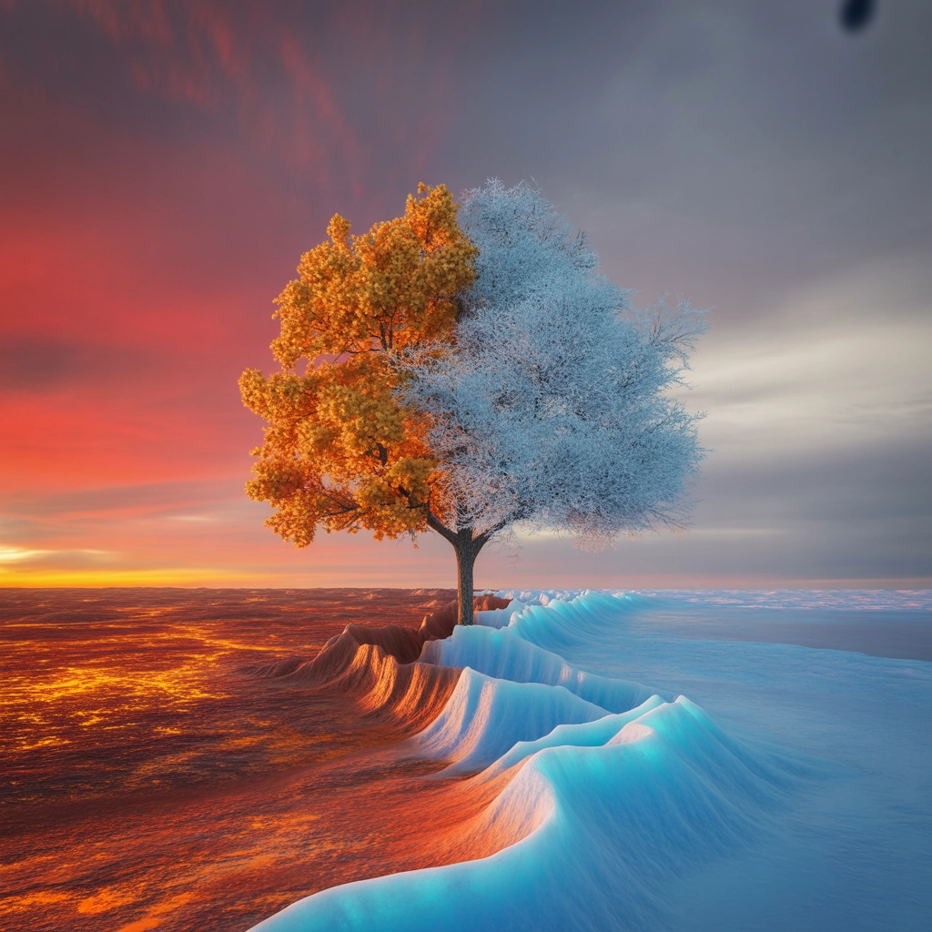 Surreal Warm and Cold Landscape
