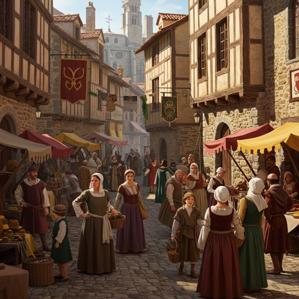 Medieval Marketplace in Full Swing