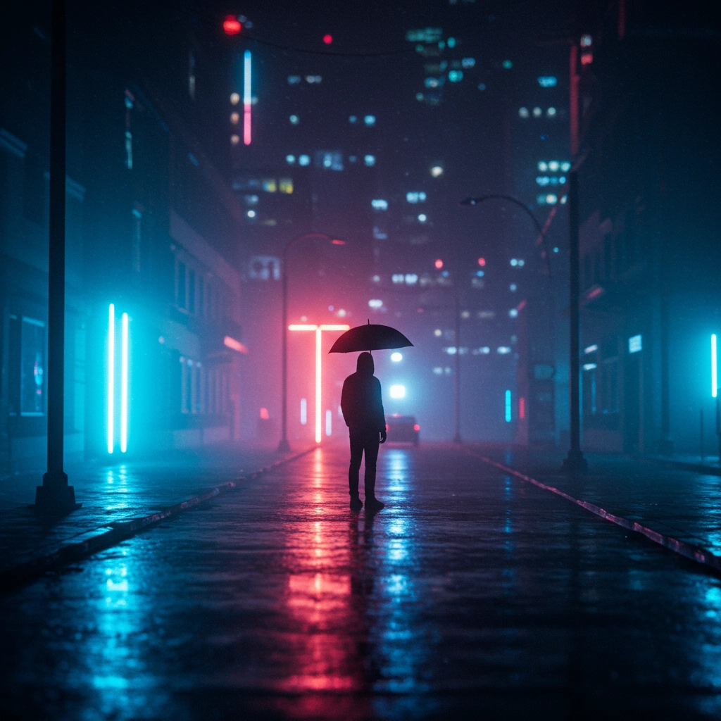 Moody Neon Solitude