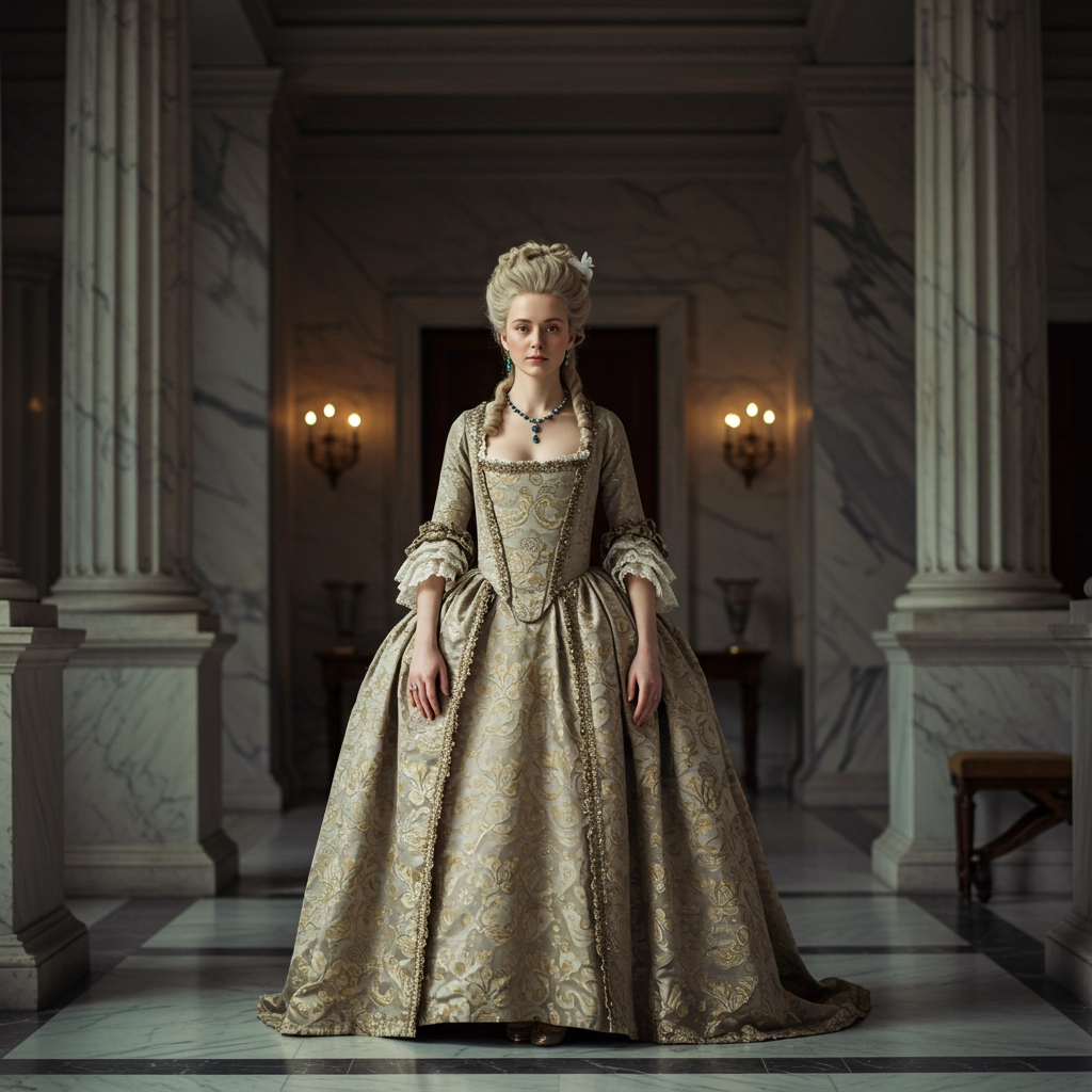 Neoclassic Noblewoman in Marble Hall