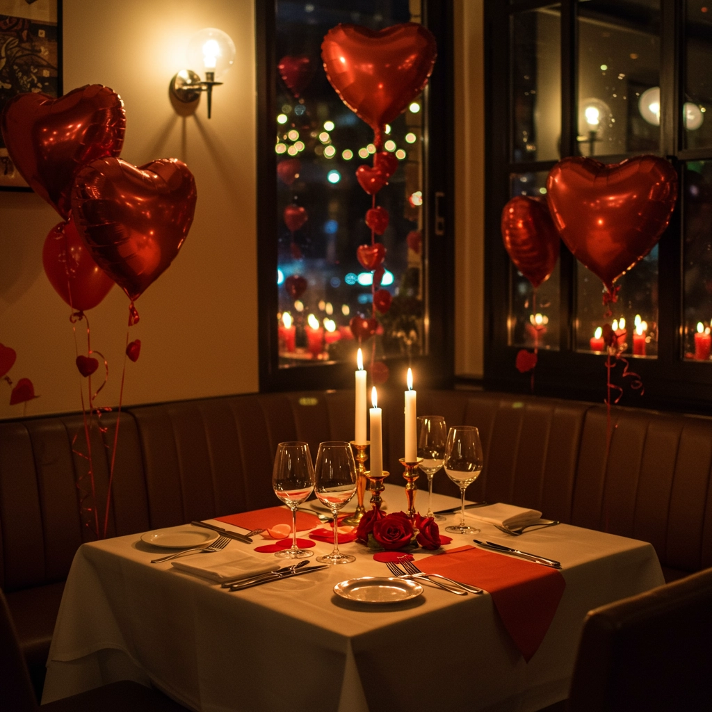 Romantic Valentine's Dinner Setting