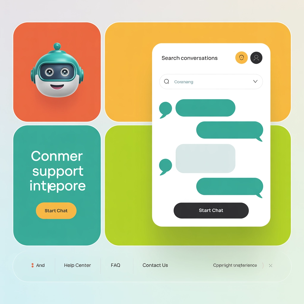 customer support chat interface, modern style